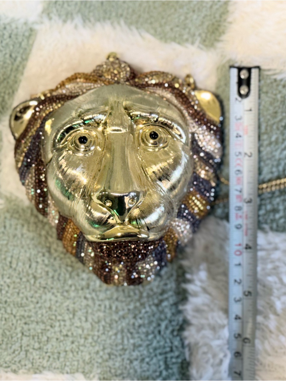 Judith Leiber Crystal Lion Head Miniaudière Swarovski Clutch with Full Set - Picture 11 of 13